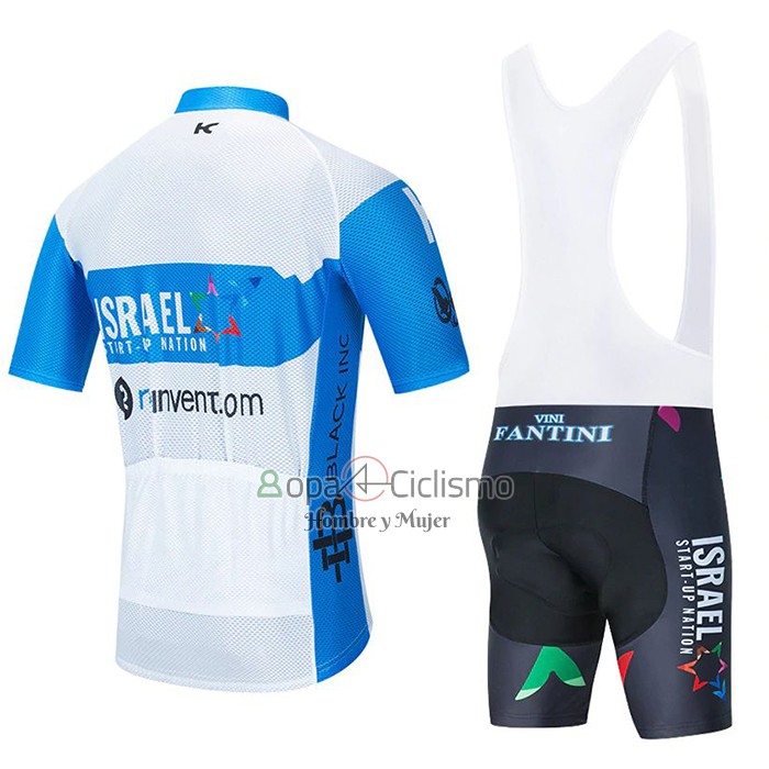Israel Ciclismo Academy Ropa Ciclismo Culotte Corto 2020 Men Mangas Cortas Blanco y Azul